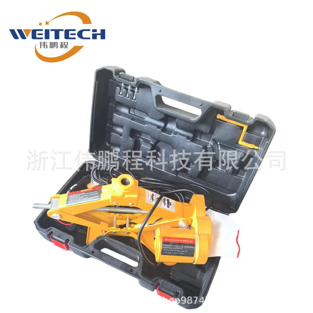 12V 电动剪式千斤顶 车载自动升降千斤顶 汽车应急换胎工具套装12V Electric Scissor Jack, In-Car Automatic Lifting Jack, Car Emergency Tyre Change Tool Kit