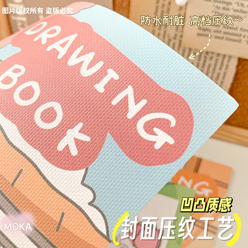 可爱卡通学生空白图画本加厚儿童小学生绘画本幼儿园涂鸦手绘本Cute Cartoon Student Blank Sketchbook, Thick-Paged Children's Elementary School Drawing Book, Preschool Doodle and Hand-Drawing Book