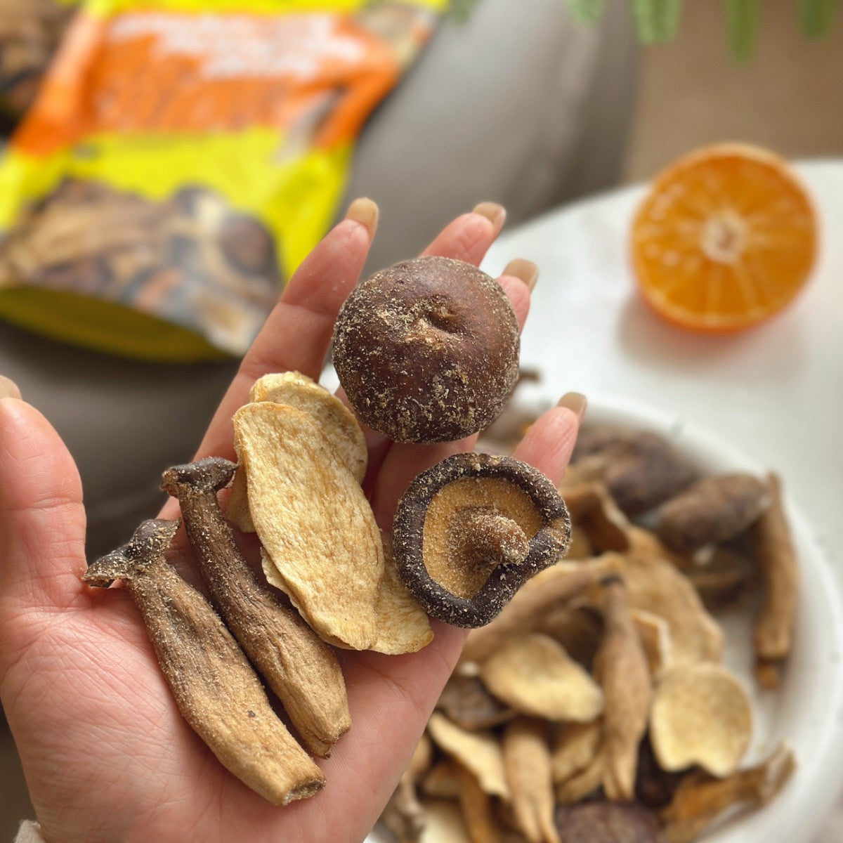 【OEM代加工贴牌定制】组合菌菇脆香菇干脱水蔬菜干即食零食厂家[OEM Contract Manufacturing and Private Labelling] Manufacturer of Mixed Mushroom Crisps, Dried Shiitake Mushrooms, Dehydrated Vegetables and Ready-to-Eat Snacks