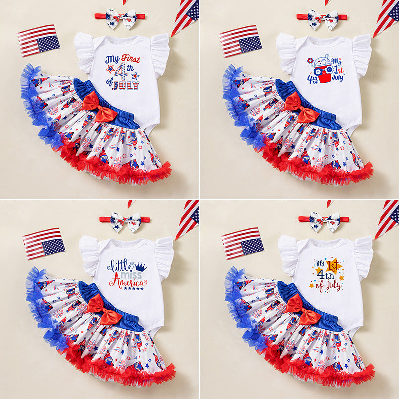 童装宝宝衣服生日服黑白色短袖爬服公主裙套装夏季婴儿周岁Children's Clothing, Baby Clothes, Birthday Outfits, Black and White Short-Sleeve Rompers, Princess Dress Sets, Summer Baby First Birthday