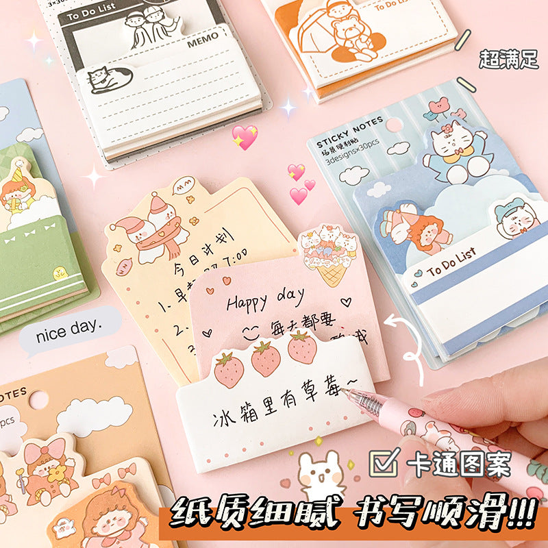 MOKA多层造型便利贴n次贴可爱组合便利贴ins风卡通异形便签本MOKA Multi-Layer Decorative Sticky Notes: Reusable Cute Assortment, Instagram-Style Cartoon Shaped Sticky Note Pad