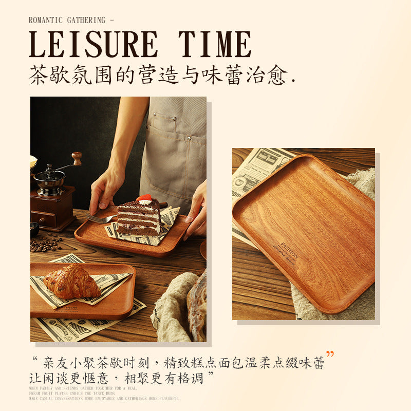 家逸茶歇西餐盘（小号）KAYI Fruit Plates Ebony Serving Tray Tea Tray Food Tray Solid Wood Rectangle