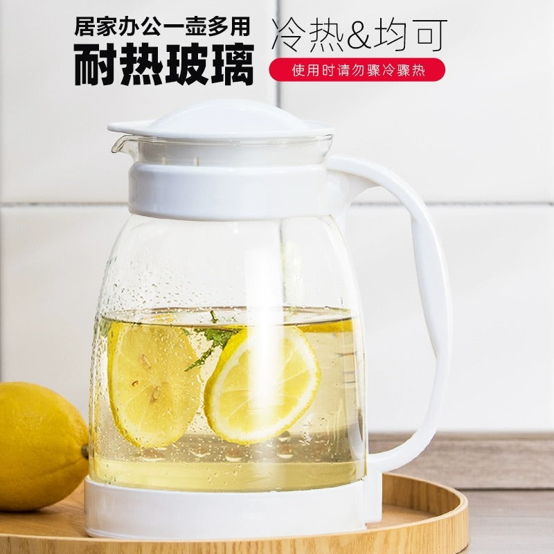 礼品泡茶凉白开大容量耐热玻璃水壶 加宽壶口鹰嘴出水口茶壶 Gift-Quality Large-Capacity Heat-Resistant Glass Teapot for Brewing Tea or Serving Chilled Water—Wide-Mouth Teapot with Eagle-Beak Spout