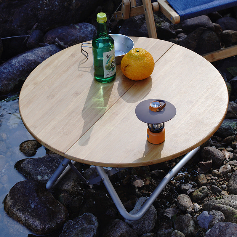 折叠竹圆桌Folding bamboo round table