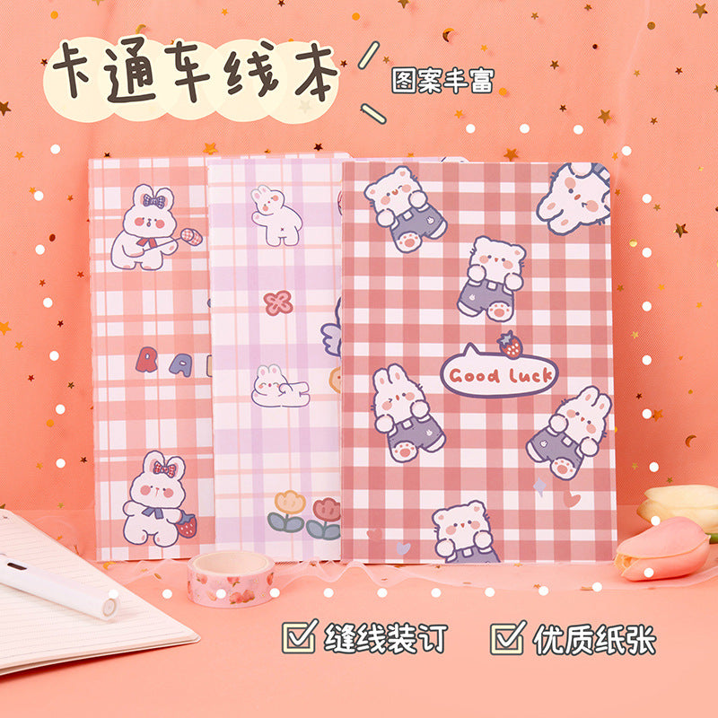 记事本可爱卡通学生用品作文本创意图案A5车线本子笔记本Notebooks: Cute Cartoon Student Supplies, Creative Design A5 Stitched Notebooks