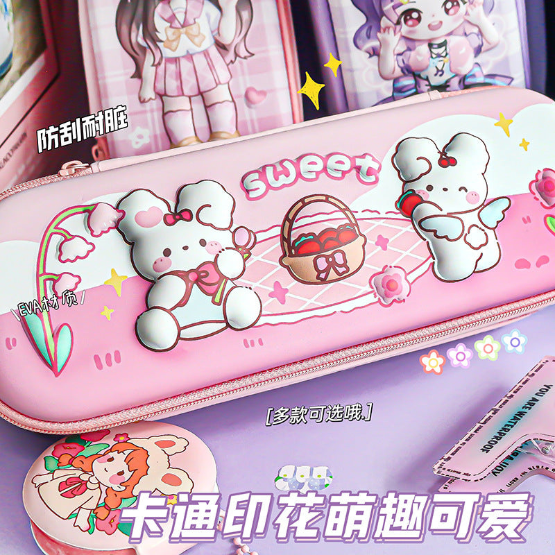 MOKA卡通动漫3D笔袋儿童文具盒可爱男女生笔袋大容量创意铅笔盒 MOKA Cartoon 3D Pencil Case for Kids—Cute, Large-Capacity, Creative Pencil Case for Boys and Girls