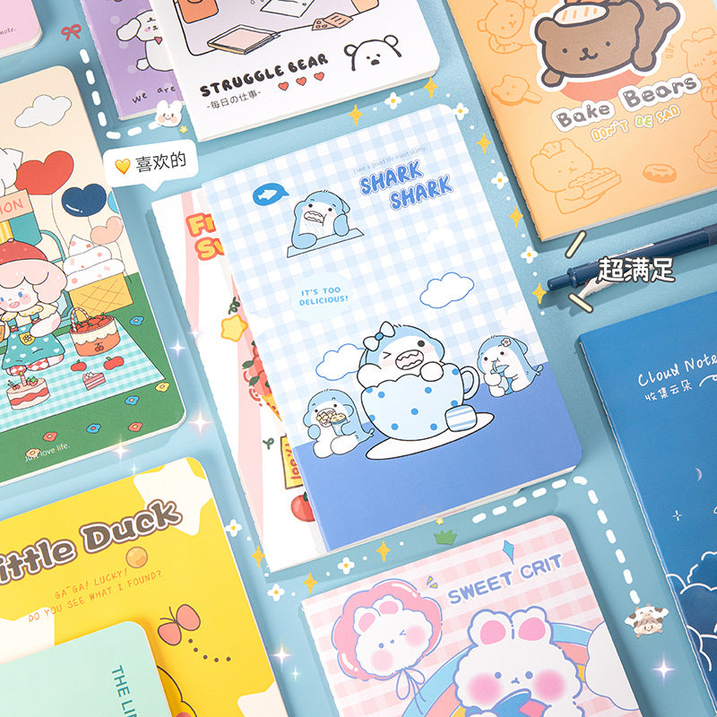 魔卡文化创意A5车线本可爱卡通图案笔记本学生学习文具手帐MoKa Cultural & Creative A5 Stitched Notebook with Cute Cartoon Designs—Student Study Stationery and Planner