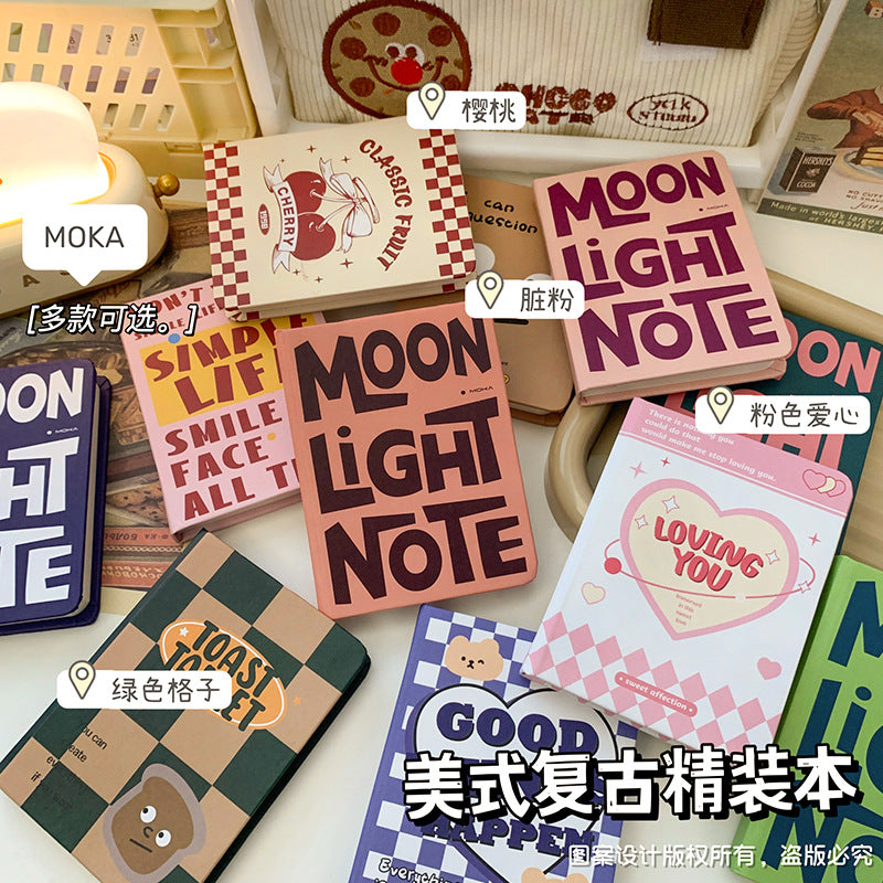 MOKA口袋本A7复古笔记小本子便携随身单词本小号迷你横线记事本 MOKA Pocket Notebook A7 Retro Notebook, Compact and Portable Vocabulary Notebook, Small Mini Lined Notepad