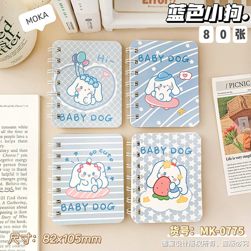 可爱卡通高颜值A7侧翻线圈本学生小本子迷你笔记本便携办公记事本 Cute, Cartoon-Style, High-Quality A7 Side-Folding Spiral Notebook—Student Notebook, Mini Notebook, Portable Office Notepad