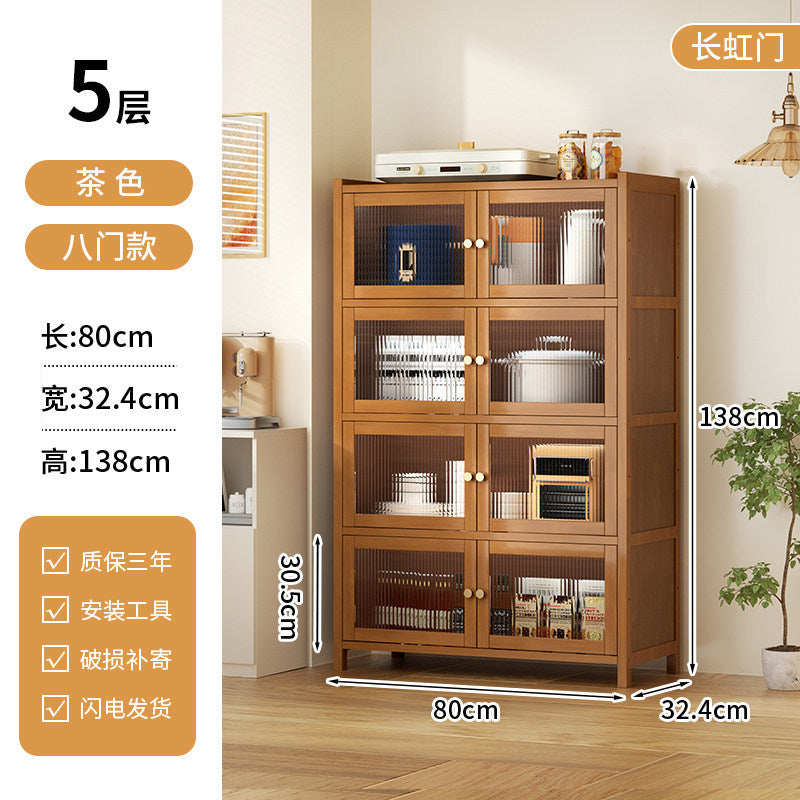 餐边柜靠墙一体储物柜中古风多功能茶水柜客厅Wall-mounted sideboard with integrated storage unit – vintage-style multifunctional tea cabinet for the living room