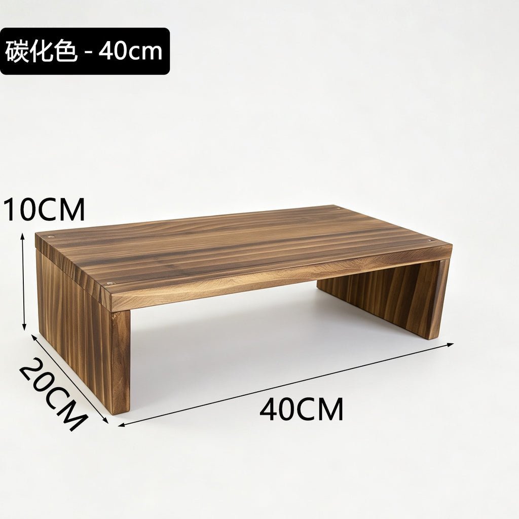 20cm宽纯实木阶梯置物架可移动小花架绿植盆栽加宽板面收纳展示架20cm-wide solid wood stepped shelving unit – portable small plant stand for houseplants and potted plants, with a wide shelf surface for storage and display
