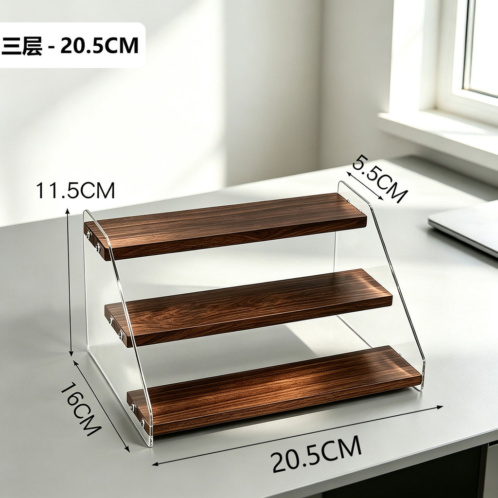阶梯展示架多层桌面亚克力透明简约置物架手办玩具绿植摆件陈列架Stepped display stand – multi-tiered tabletop acrylic transparent minimalist shelving unit for figurines, toys, houseplants and decorative items