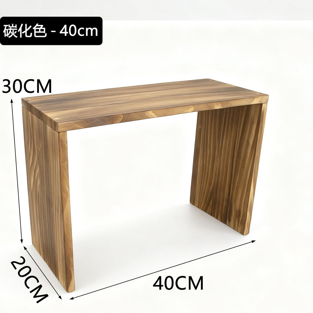 20cm宽纯实木阶梯置物架可移动小花架绿植盆栽加宽板面收纳展示架20cm-wide solid wood stepped shelving unit – portable small plant stand for houseplants and potted plants, with a wide shelf surface for storage and display