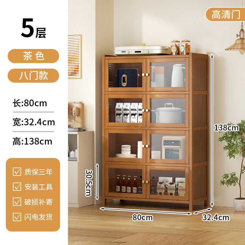 餐边柜靠墙一体储物柜中古风多功能茶水柜客厅Wall-mounted sideboard with integrated storage unit – vintage-style multifunctional tea cabinet for the living room