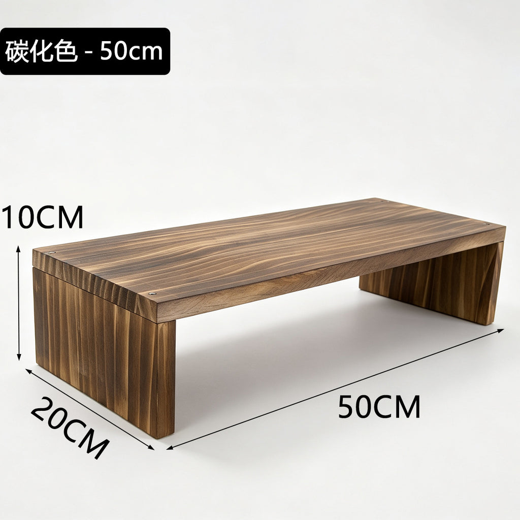 20cm宽纯实木阶梯置物架可移动小花架绿植盆栽加宽板面收纳展示架20cm-wide solid wood stepped shelving unit – portable small plant stand for houseplants and potted plants, with a wide shelf surface for storage and display