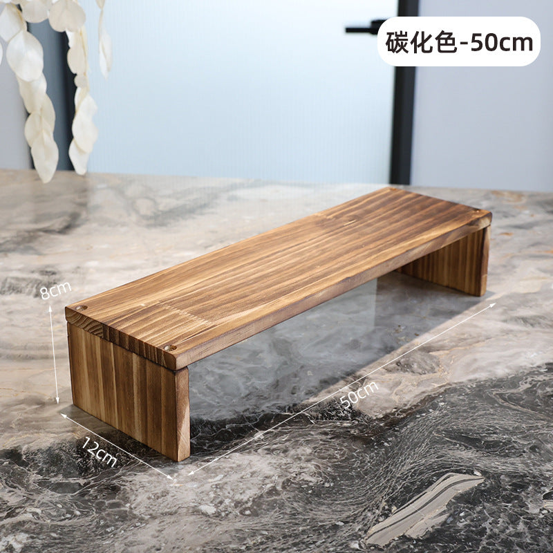 12CM宽度复古碳化木质展示架花架收纳博古架绿植盆栽茶杯茶具文玩12 cm wide vintage carbonised wood display stand, flower stand, storage cabinet and curio cabinet for houseplants, potted plants, teacups, tea sets and collectables