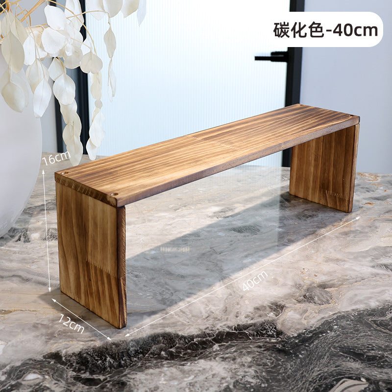 12CM宽度复古碳化木质展示架花架收纳博古架绿植盆栽茶杯茶具文玩12 cm wide vintage carbonised wood display stand, flower stand, storage cabinet and curio cabinet for houseplants, potted plants, teacups, tea sets and collectables