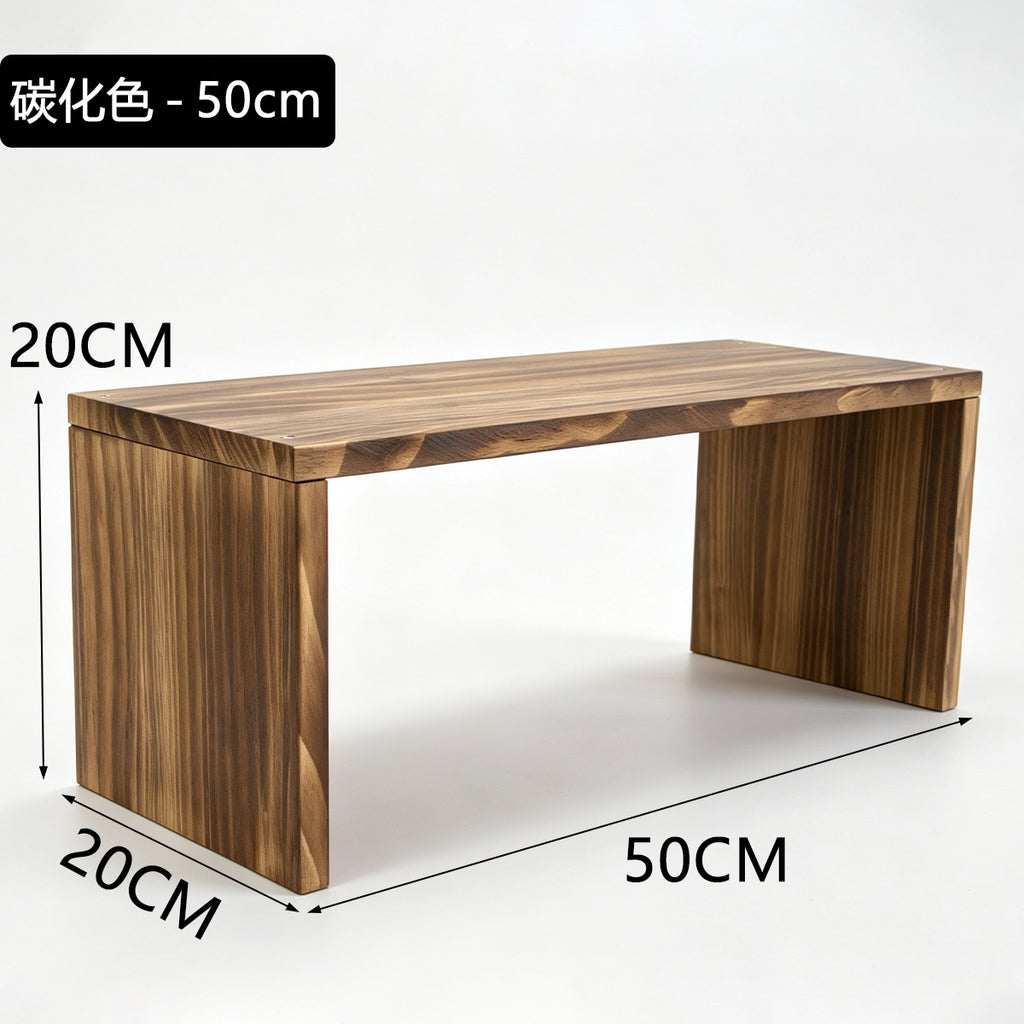 20cm宽纯实木阶梯置物架可移动小花架绿植盆栽加宽板面收纳展示架20cm-wide solid wood stepped shelving unit – portable small plant stand for houseplants and potted plants, with a wide shelf surface for storage and display