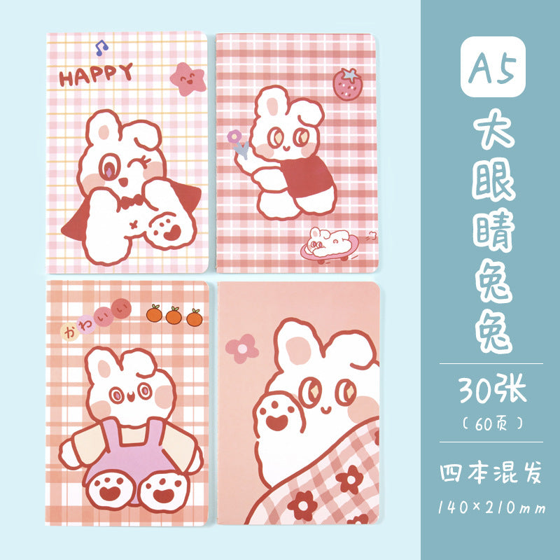 记事本可爱卡通学生用品作文本创意图案A5车线本子笔记本Notebooks: Cute Cartoon Student Supplies, Creative Design A5 Stitched Notebooks