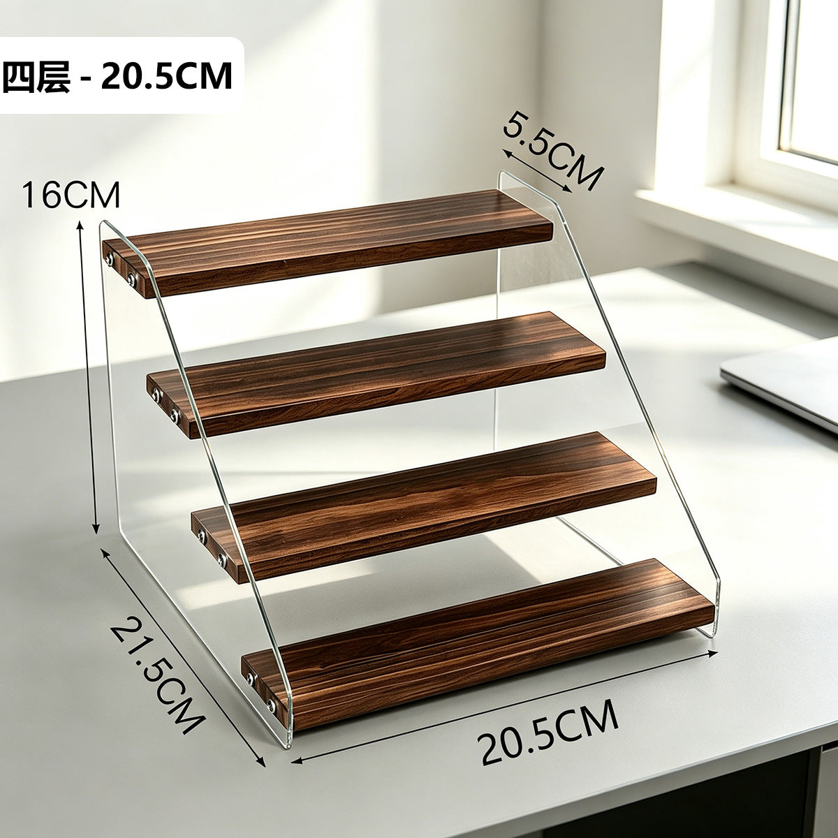 阶梯展示架多层桌面亚克力透明简约置物架手办玩具绿植摆件陈列架Stepped display stand – multi-tiered tabletop acrylic transparent minimalist shelving unit for figurines, toys, houseplants and decorative items