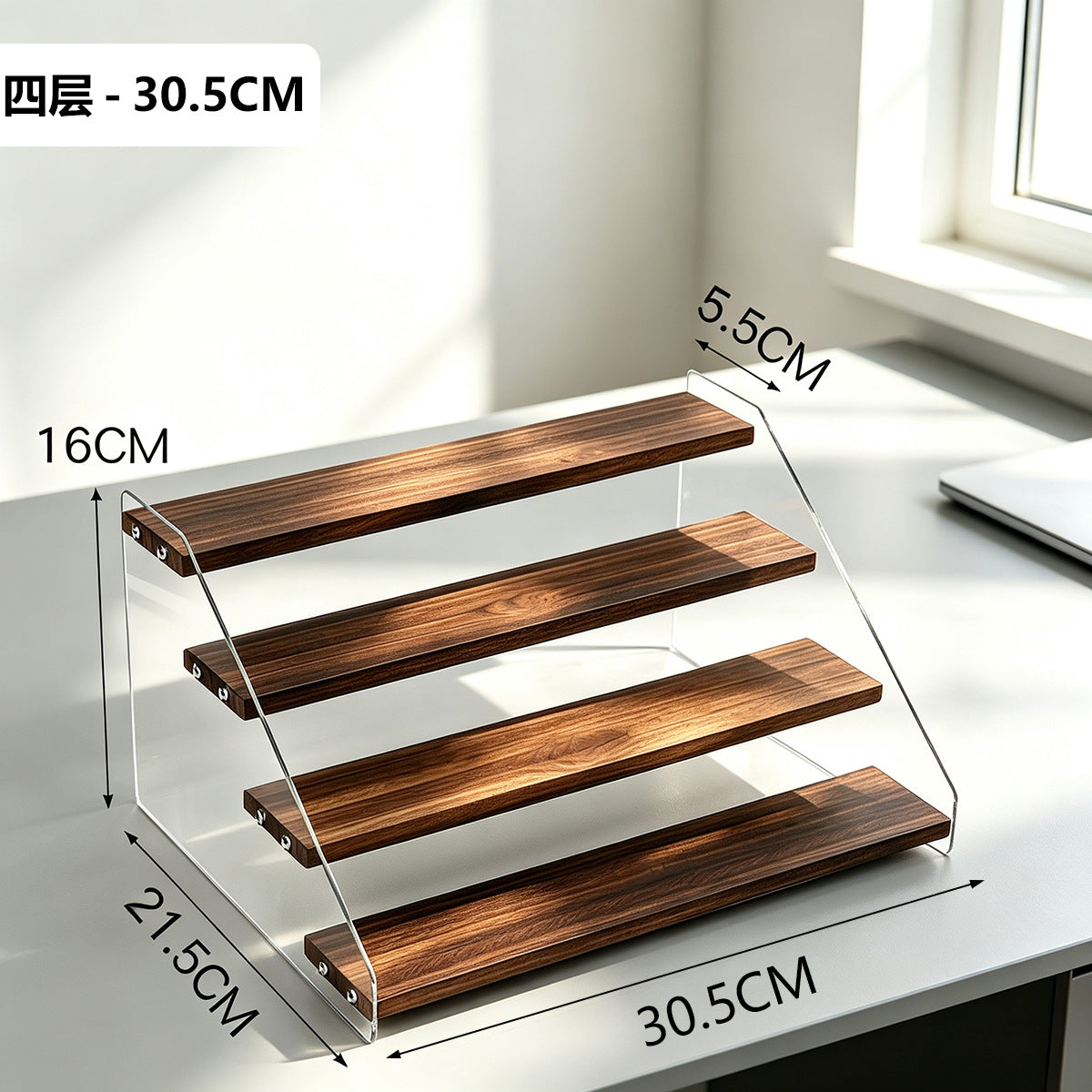 阶梯展示架多层桌面亚克力透明简约置物架手办玩具绿植摆件陈列架Stepped display stand – multi-tiered tabletop acrylic transparent minimalist shelving unit for figurines, toys, houseplants and decorative items