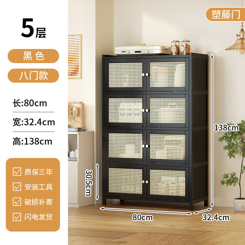 餐边柜靠墙一体储物柜中古风多功能茶水柜客厅Wall-mounted sideboard with integrated storage unit – vintage-style multifunctional tea cabinet for the living room