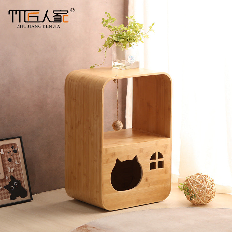 定制创意多功能猫窝玩睡一体四季通用猫屋宠物储物柜Customisable, Creative, Multi-functional Cat Bed: Play and Sleep in One – All-Season Cat House and Pet Storage Cabinet