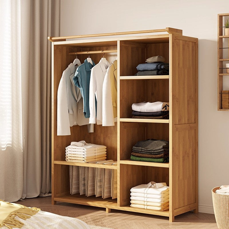 简约实木衣柜 家用大容量 省空间卧室收纳神器Minimalist Solid Wood Wardrobe: Large-Capacity Home Storage, a Space-Saving Bedroom Organisation Essential