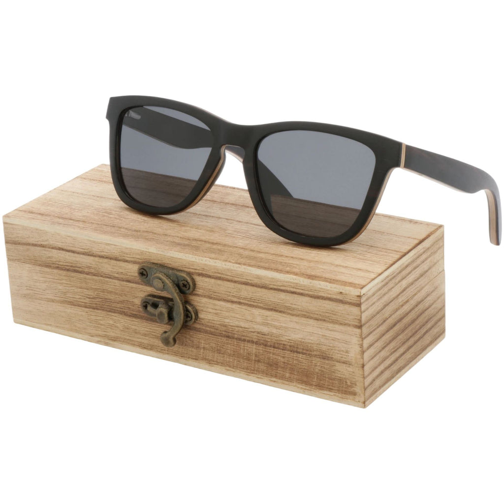实木夹层镜框墨镜Solid wood laminated-frame sunglasses