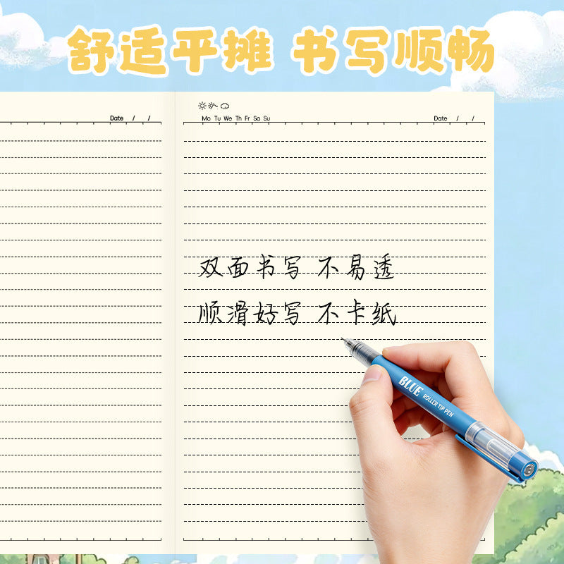 A5笔记本记事本高颜值学生冷胶卡通平摊本文具礼品本子A5 Notebook: Stylish Student Notebook with Cold-Laminated Cartoon Design, Lies Flat—Stationery Gift Notebook