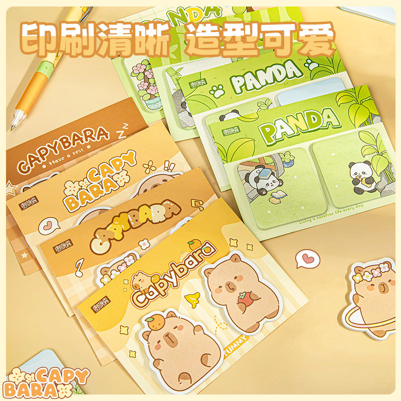 学生便利贴卡皮巴拉可爱办公工具便签学习用品索引标签贴Student Sticky Notes, Capybara-themed Cute Office Supplies, Sticky Notes, School Supplies, Index Labels