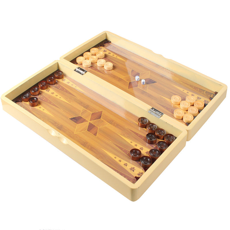 贴纸 阿拉伯双陆棋  国际象棋 国际跳棋 3合一 木制 pu高光漆Stickers, Arabic Backgammon, Chess, Checkers – 3-in-1 Set, Wooden, PU High-Gloss Finish