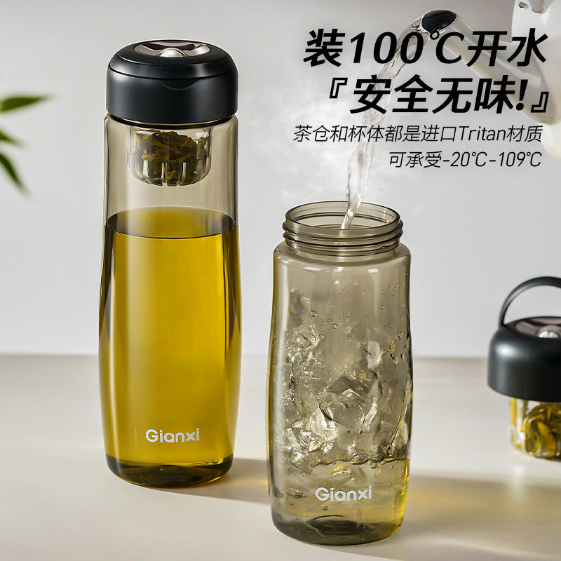 捷安玺磁吸茶仓泡茶杯Tritan耐热塑料杯提手便携茶水分离水杯Magnetic Tea Container & Brewing Cup—Tritan Heat-Resistant Plastic Cup with Handle, Portable Tea-Water Separation Cup