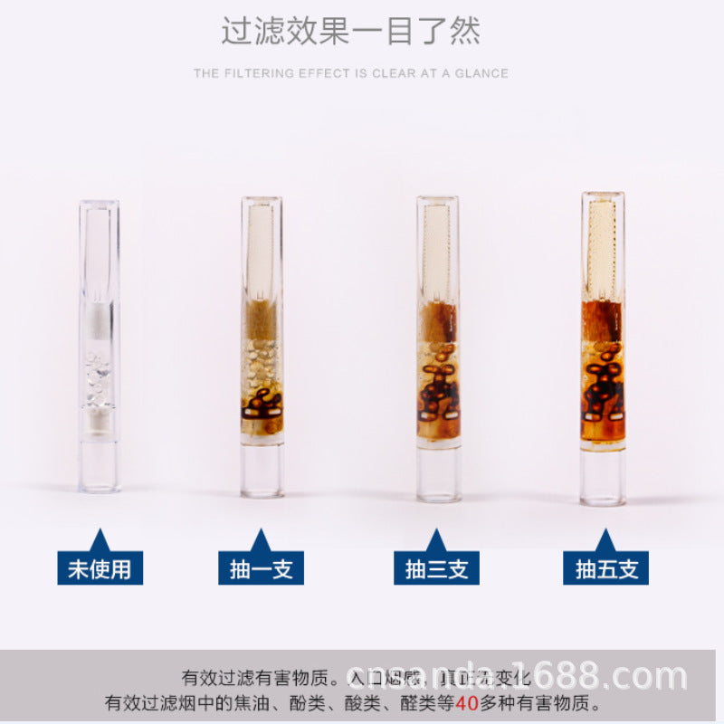 一次性棉芯滤珠三重过滤烟嘴5.5细烟专用10支装抛弃型SD-8603Disposable cotton-core filter bead triple-filtration cigarette filter, specifically for 5.5 slim cigarettes, pack of 10, disposable, SD-8603