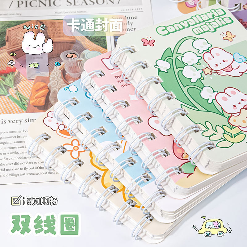 A7线圈本速写本线圈本不割手可爱少女卡通口袋便携学生记事本A7 Spiral-Bound Sketchbook—Cute, Cartoon-Style, Pocket-Sized, Portable Student Notebook That Won’t Cut Your Hands