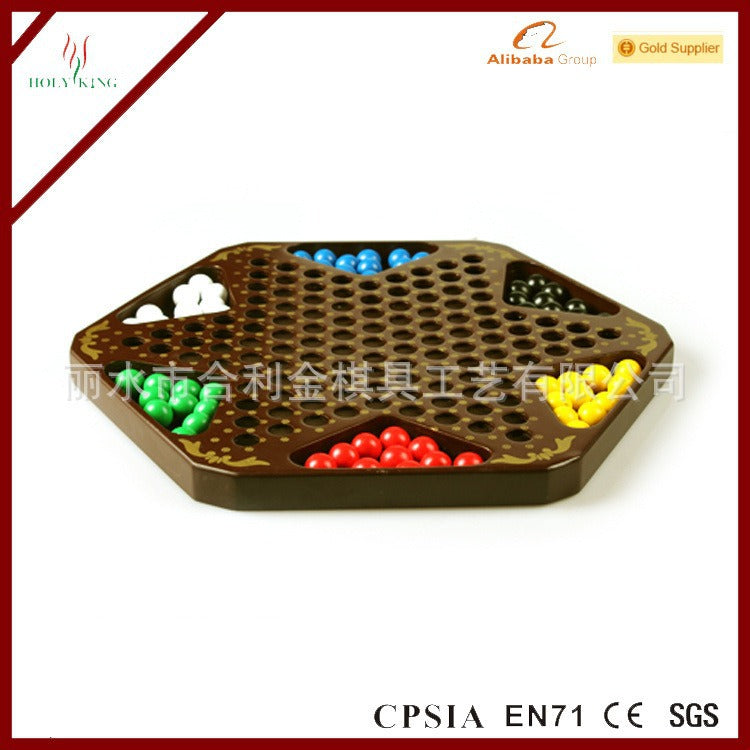 木制 中国宫廷  6色 带盖 中国 跳棋Wooden Chinese Imperial 6-colour Lidded Chinese Checkers