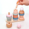 蒙氏木制甜品叠叠乐玩具 婴幼儿早教益智木质玩具Montessori Wooden Dessert Stacking Toy – Early Learning and Educational Wooden Toy for Infants and Toddlers