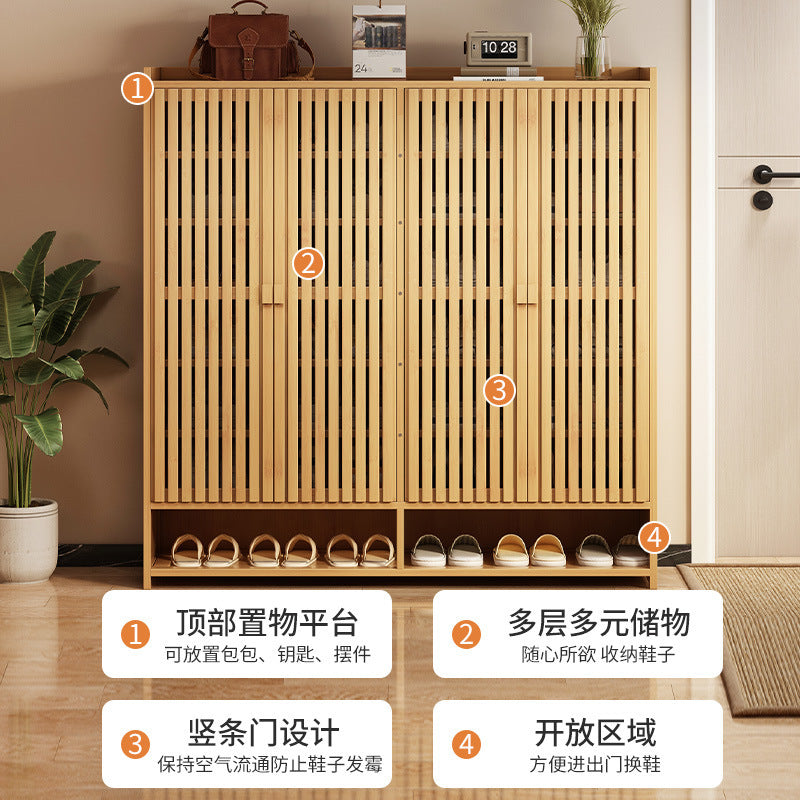 鞋架子家用门口多层收纳鞋柜简易室内入户防尘宿舍出租房用大容量Shoe rack – Multi-tiered home shoe storage cabinet for the hallway; simple indoor entryway design; dust-proof; suitable for halls of residence and rented accommodation; large capacity