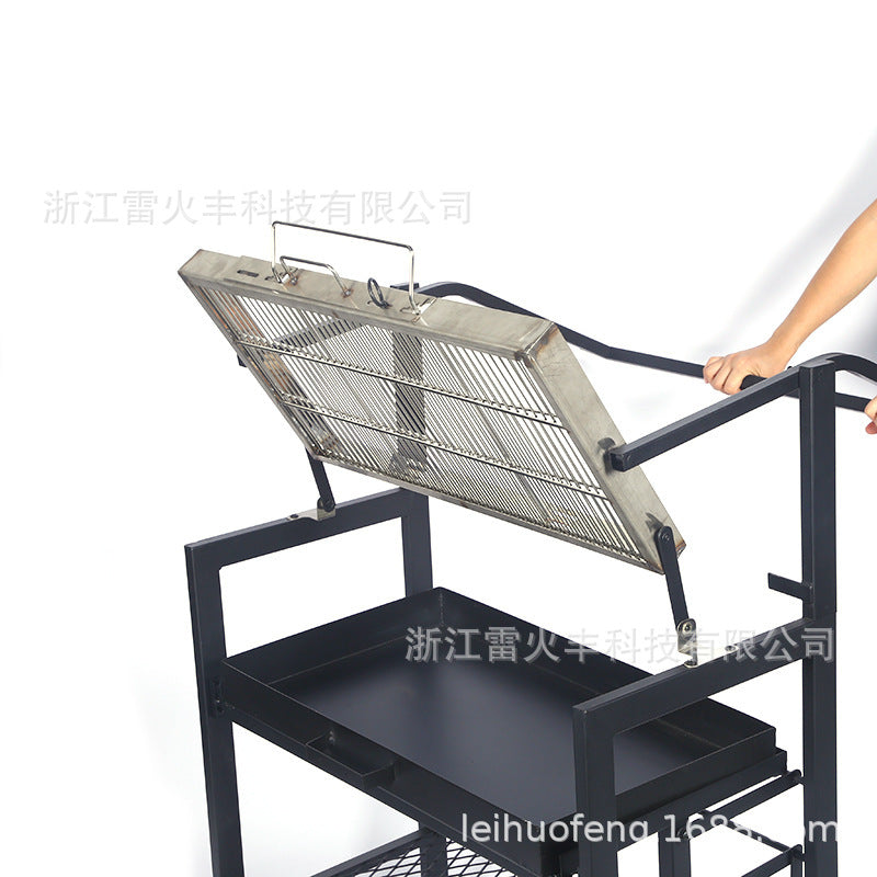 新款定制户外庭院烤肉架手动翻转便携烧烤炉New Customised Outdoor Garden Barbecue: Manual-Tilt Portable Barbecue