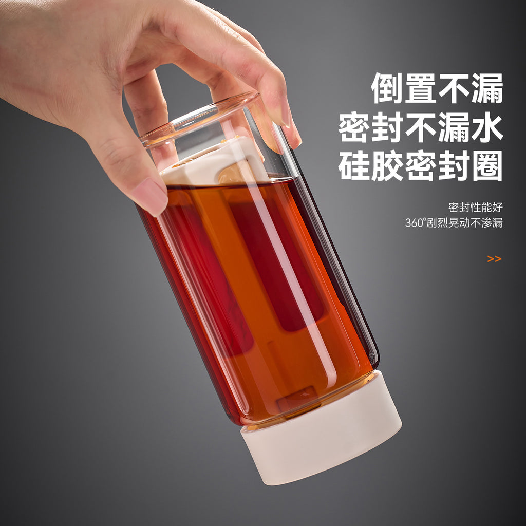 便捷随行杯新款玻璃咖啡茶叶冷萃杯高硼硅玻璃冷泡水杯美式咖啡杯Convenient Travel Mug—New Glass Coffee and Tea Cold Brew Cup, High-Borosilicate Glass Cold Brew Cup, American Coffee Cup