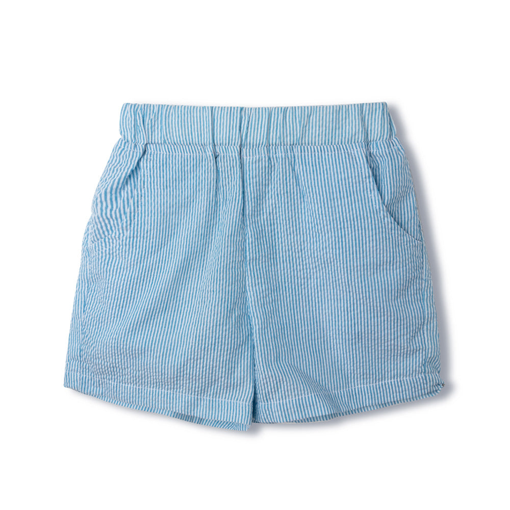 男童打揽刺绣短袖短裤童装儿童卡通刺绣套装 Boys' Embroidered Short-Sleeve T-Shirt and Shorts Set—Children's Cartoon Embroidered Outfit