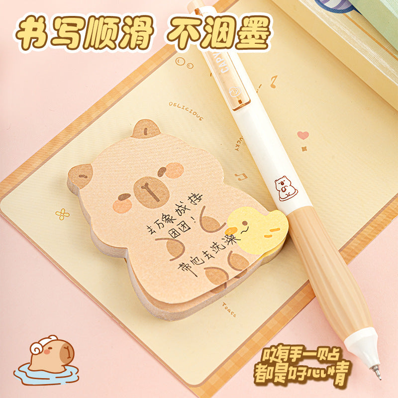 学生便利贴卡皮巴拉可爱办公工具便签学习用品索引标签贴Student Sticky Notes: Capybara-themed Cute Office Supplies, Sticky Notes, School Supplies, Index Labels