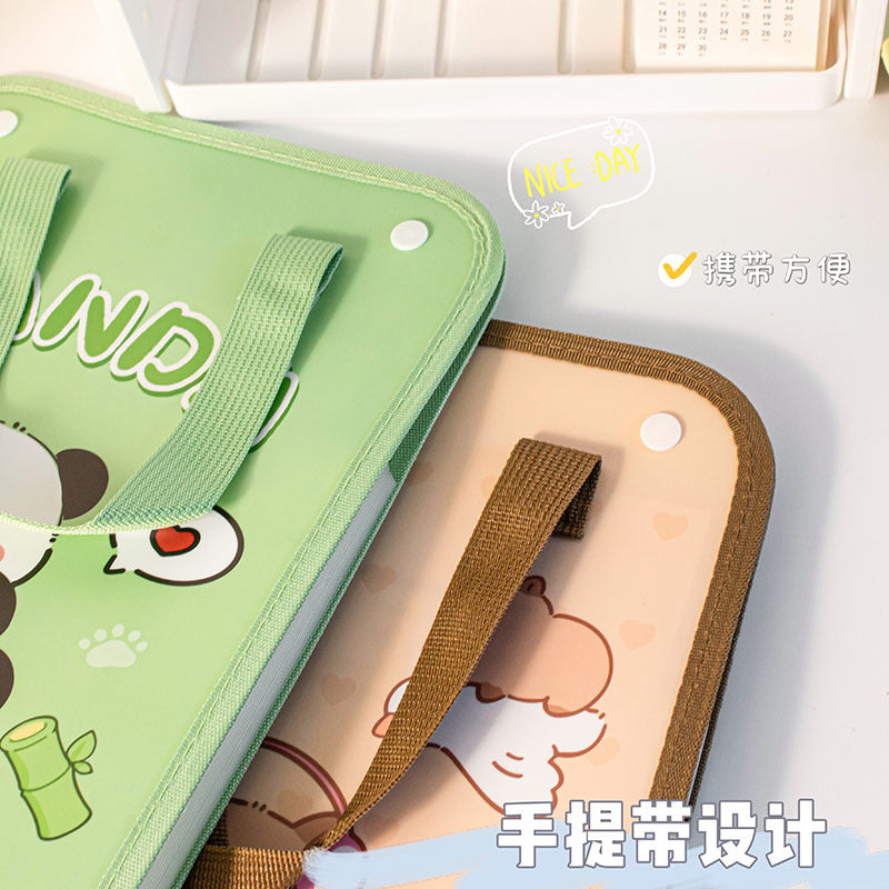MOKA魔卡卡通竖版手提风琴包文件夹试卷收纳袋超划算手提风琴包袋MOKA Cartoon Vertical Accordion Tote Bag—Perfect for Organizing Files and Test Papers—Super Affordable Accordion Tote Bag