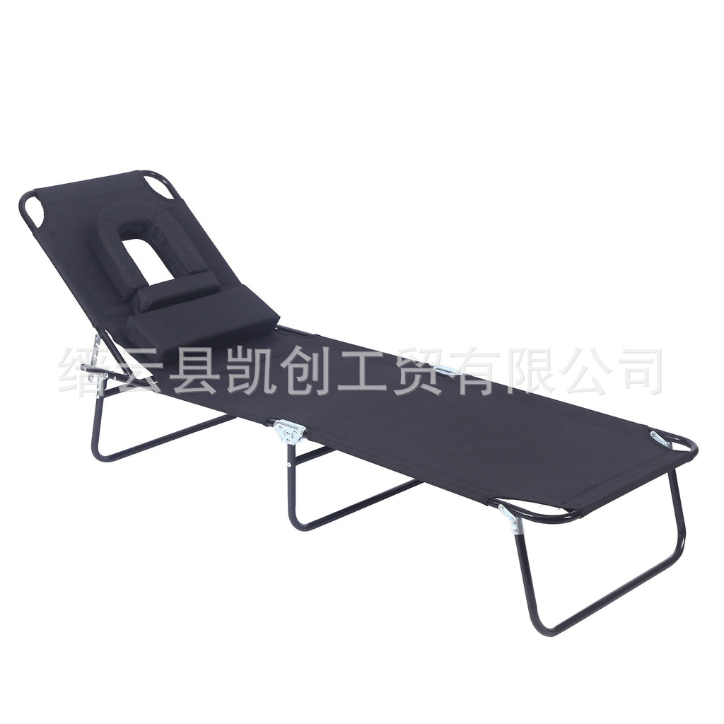 户外三折按摩躺床阳台休闲室外庭院躺床折叠沙滩床Outdoor Three-Fold Massage Lounger, Balcony Leisure, Outdoor Garden Lounger, Folding Beach Bed