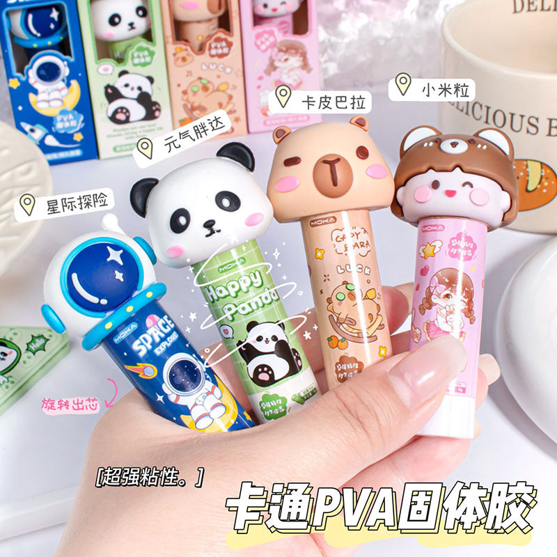 卡通PVA固体胶手工胶棒固体胶儿童胶水用品小学生文具单支盒装 Cartoon-themed PVA Solid Glue, Craft Glue Sticks, Solid Glue, Children's Glue Supplies, Elementary School Stationery, Single-Stick Boxed Set