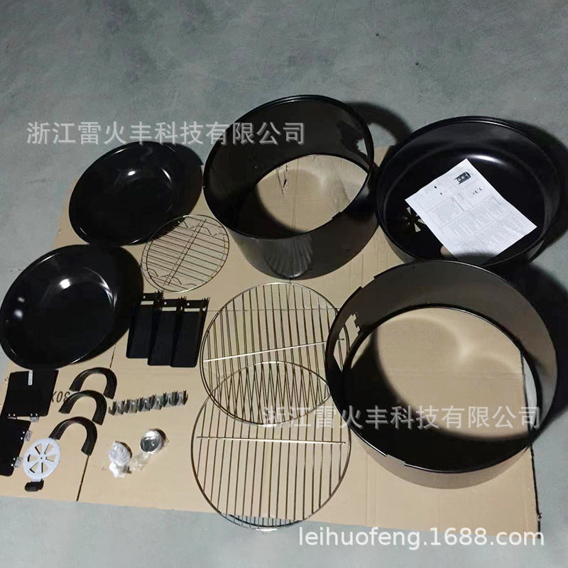 户外庭院三合一黑色烟熏炉焖烤炉烧烤炉圆形熏烤炉木炭烧烤炉定制Outdoor Garden 3-in-1 Black Smoker, Braiser and Barbecue – Round Smoker, Charcoal Barbecue – Customisable