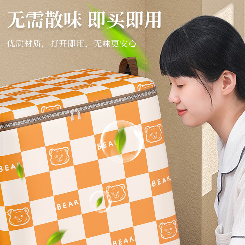 新款被子收纳袋大容量换季衣物搬家打包袋防水防潮衣柜整理收纳箱New-style duvet storage bag: large-capacity bag for seasonal clothing, moving and packing; waterproof and moisture-proof wardrobe organisation and storage box
