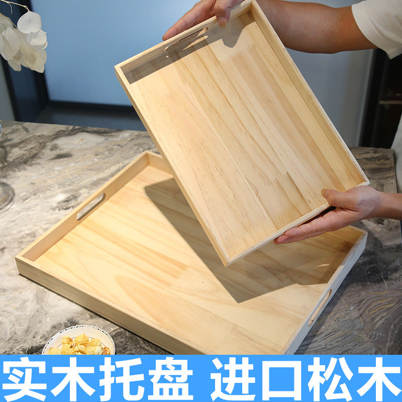 茶盘餐盘托盘实木家用客厅放茶杯水杯水果食品小吃干果下午茶具圆Tea tray, dinner plate tray, solid wood, for the home, living room, for teacups, water glasses, fruit, food, snacks, dried fruit, afternoon tea set, round