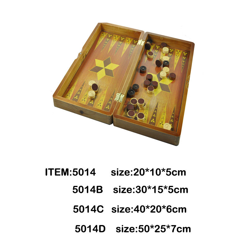 合利金木制双陆棋 品质款镶锲贴皮双陆棋 便携式折叠双陆棋Helijin Wooden Backgammon Set – Premium Inlaid and Veneered Backgammon Set – Portable Folding Backgammon Set