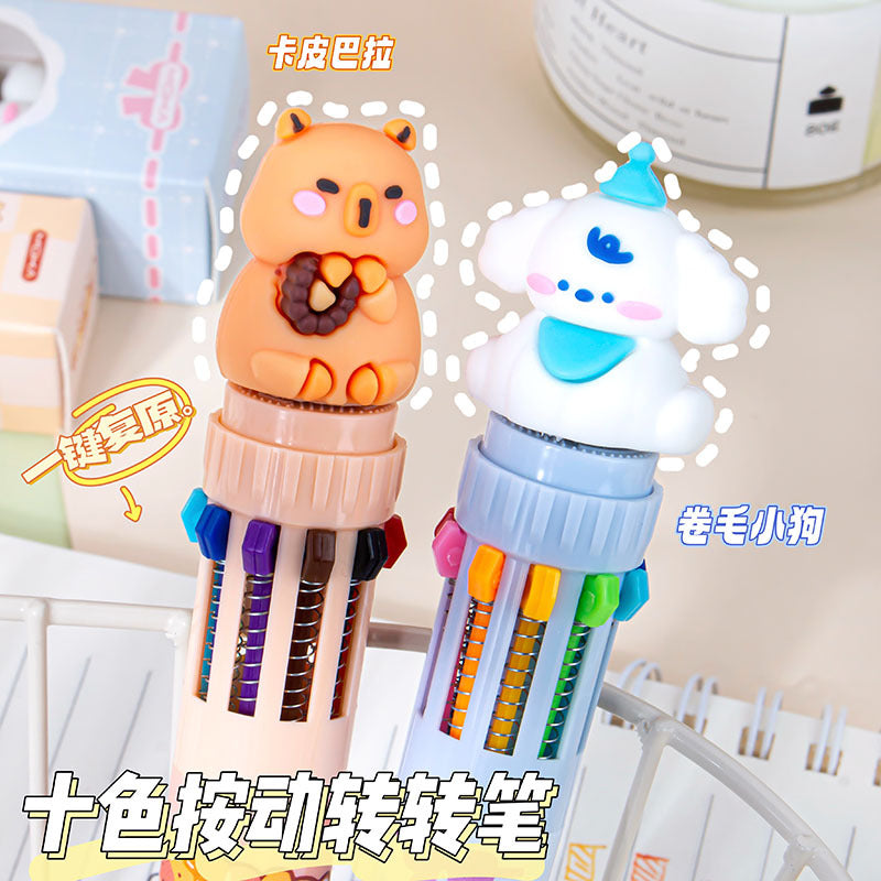 卡皮熊猫卡通圆珠笔 可奇大熊猫动物硅胶头高颜值10色/6色圆珠笔 Kapi Panda Cartoon Ballpoint Pen: Kiki Giant Panda Animal Silicone Tip, Stylish 10-Color/6-Color Ballpoint Pen